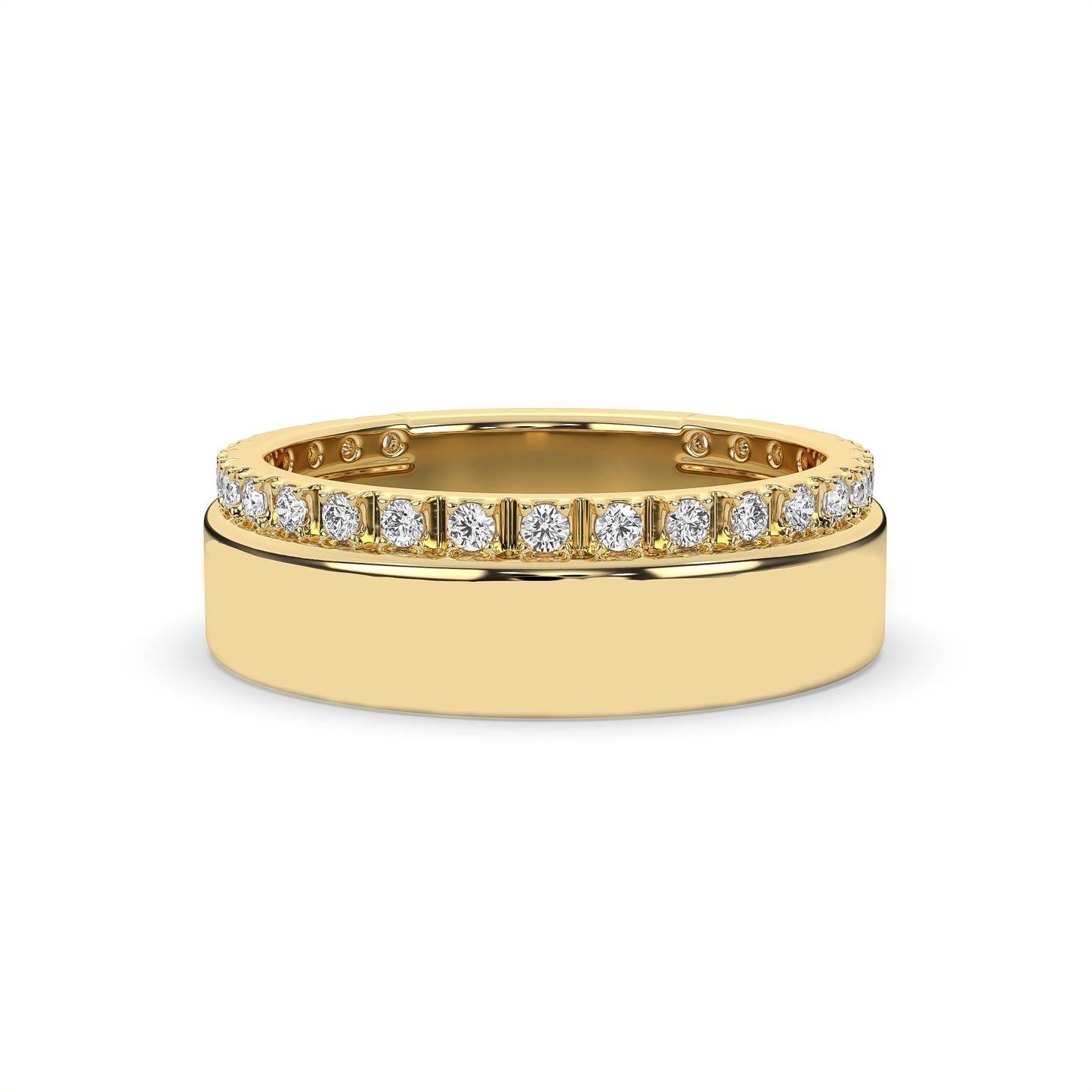 classic channel set diamond wedding band ring