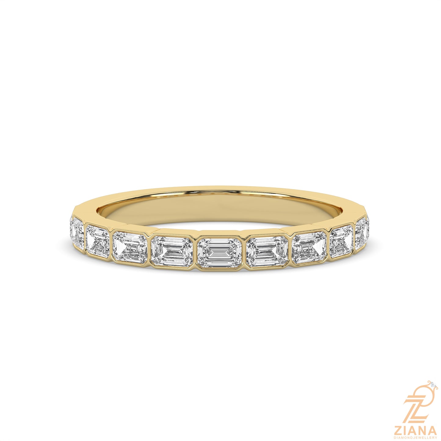 emerald diamond stackable ring