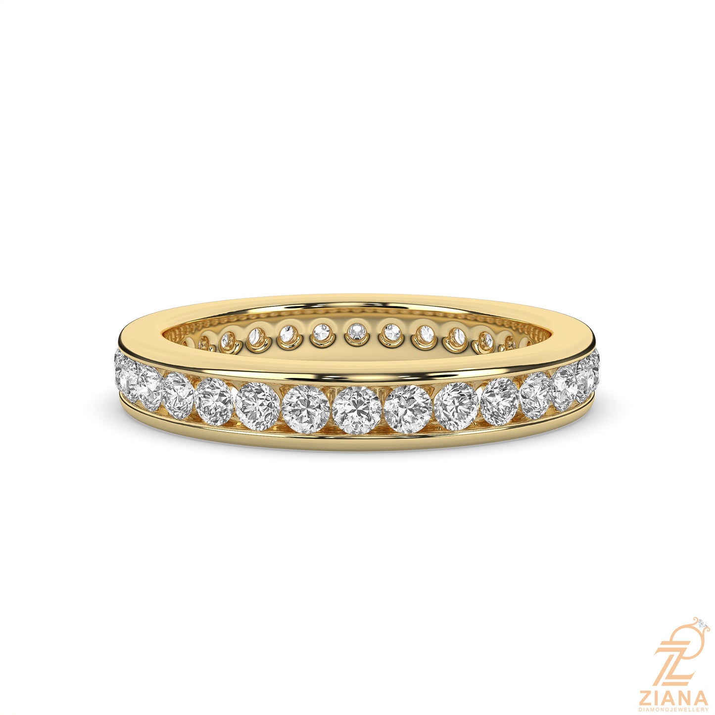 blue sapphire & diamond full eternity ring