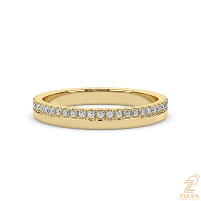 Round Cut Diamond Half Eternity Wedding Band