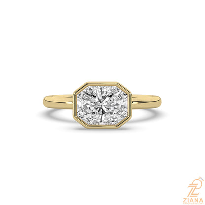 Radiant Cut Bezel Set Solitaire Engagement Ring