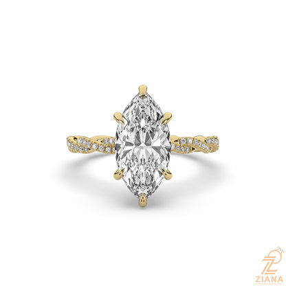 Twisted Marquise Diamond Engagement Ring