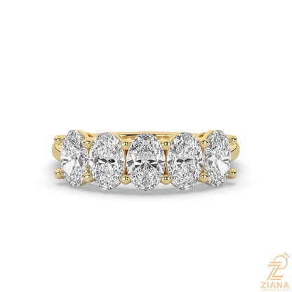 Diamond Engagement Ring with Pear Side Stones