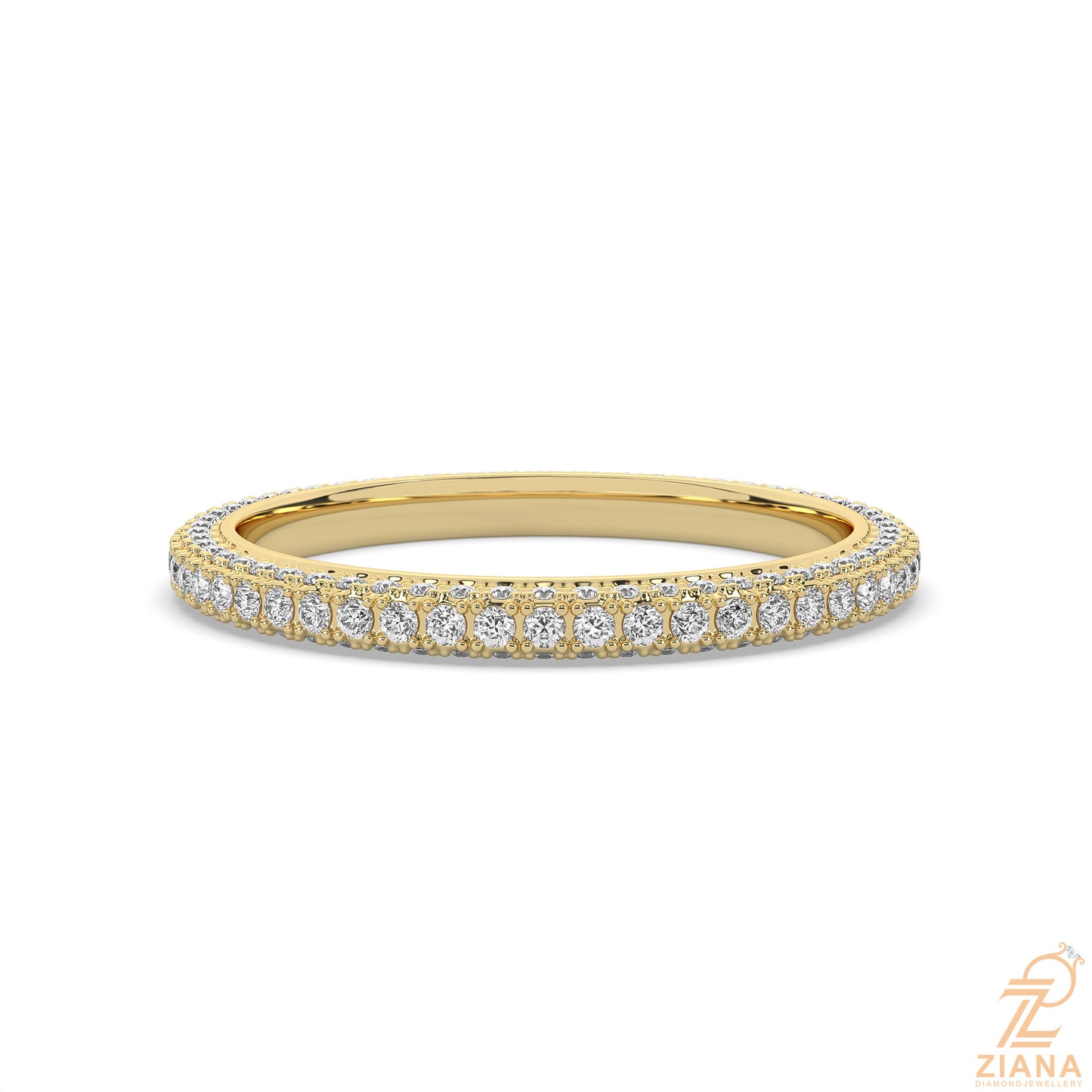 round diamond stack ring