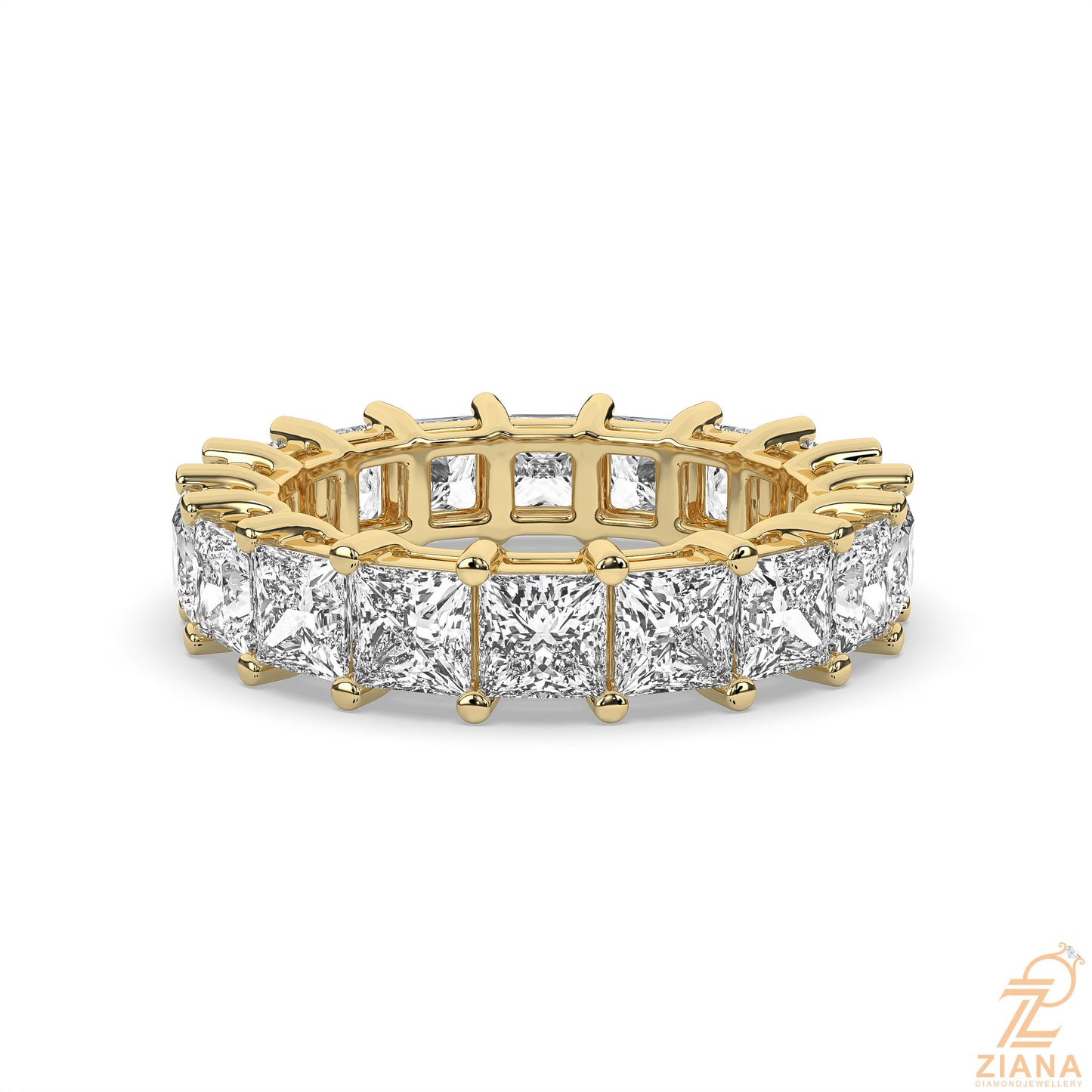 princess cut diamond eternity band ring