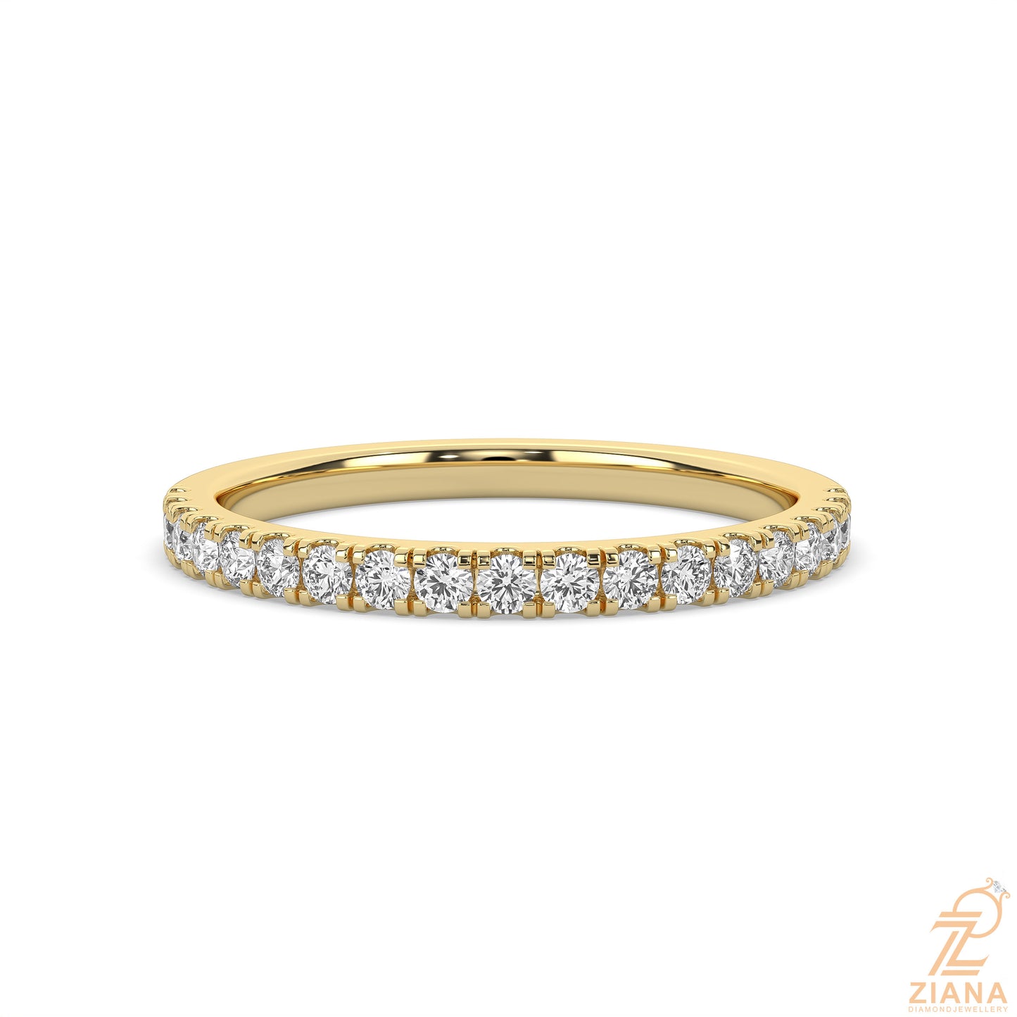 round cut diamond half eternity band