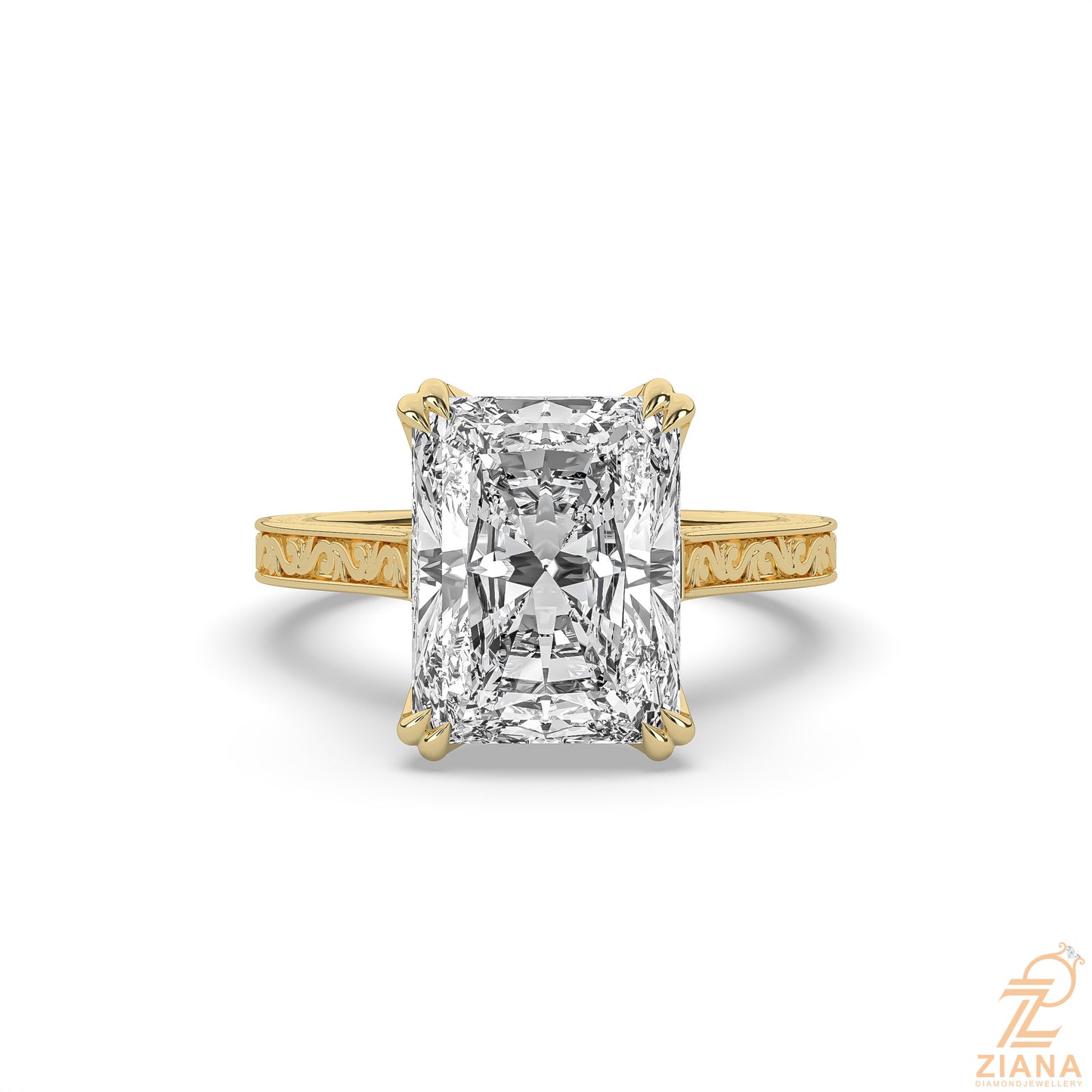 radiant cut solitaire engagement ring