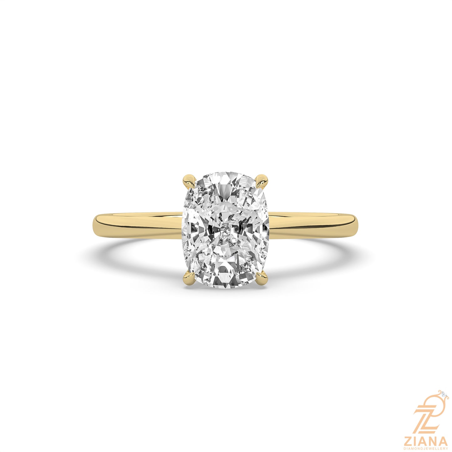 classic cushion cut solitaire engagement ring