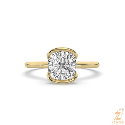Cushion Cut Solitaire Diamond Engagement Ring