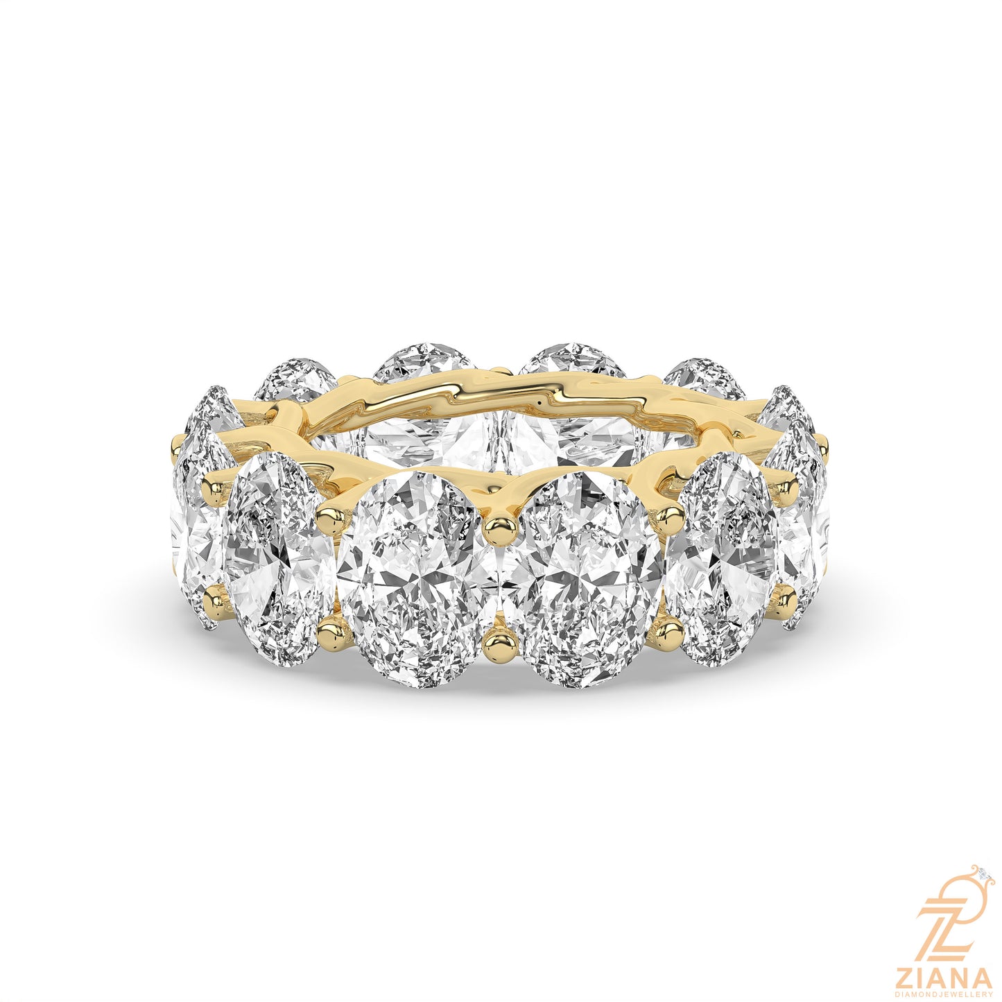 oval diamond eternity ring