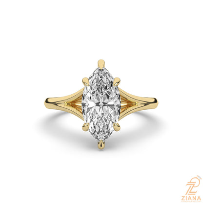 Marquise Solitaire Diamond Engagement Ring