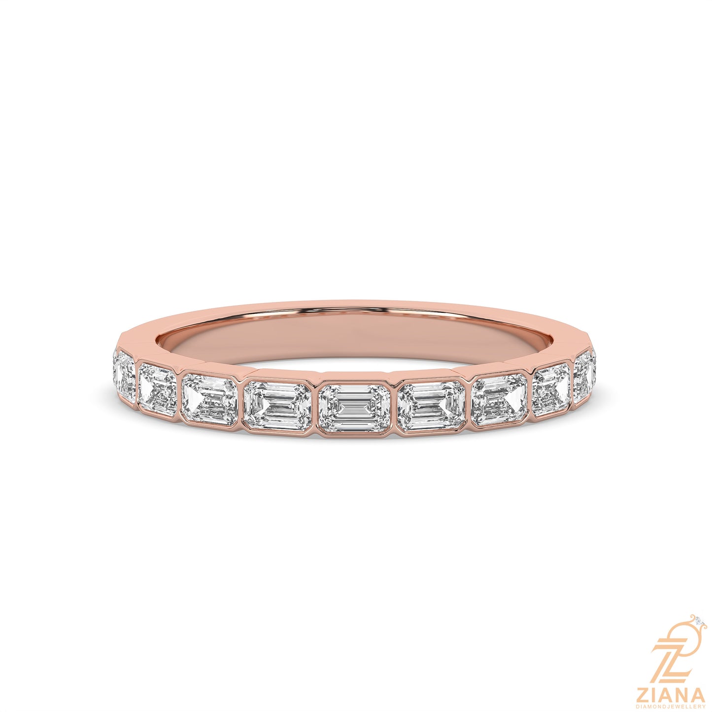 emerald diamond stackable ring