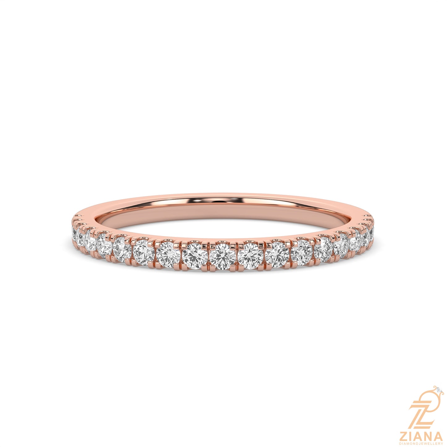 round cut diamond half eternity band