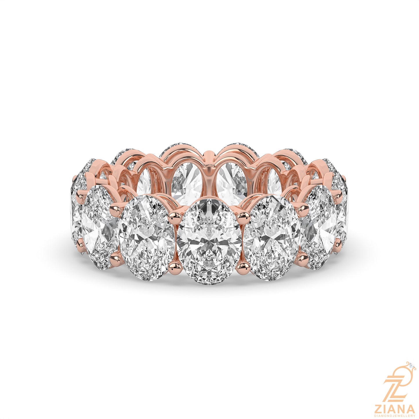 oval cut diamond eternity band ring
