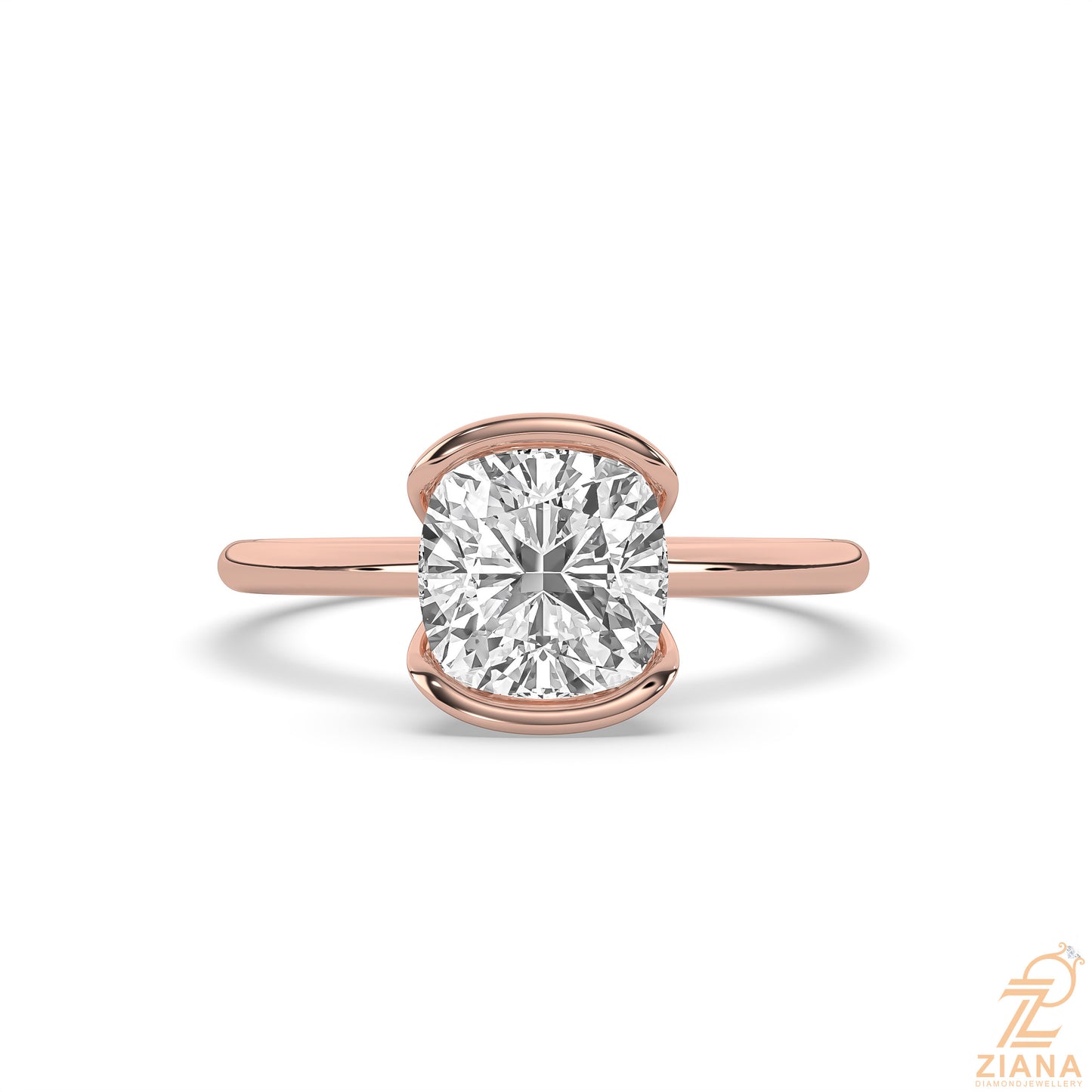 cushion cut solitaire diamond engagement ring