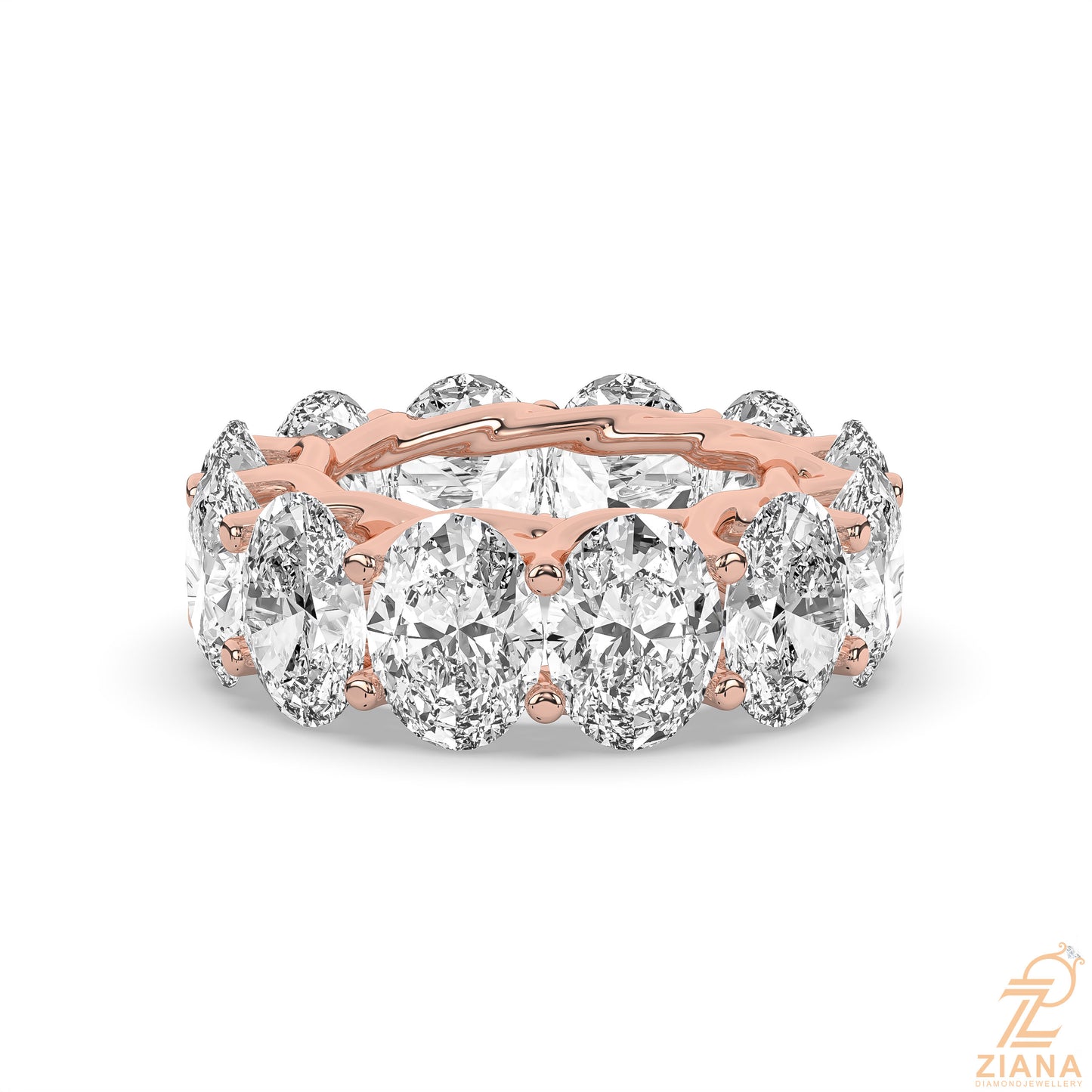oval diamond eternity ring