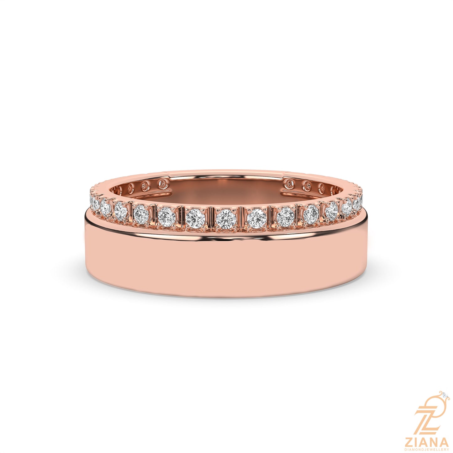 classic channel set diamond wedding band ring