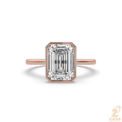 Radiant Cut Bezel Set Solitaire Engagement Ring