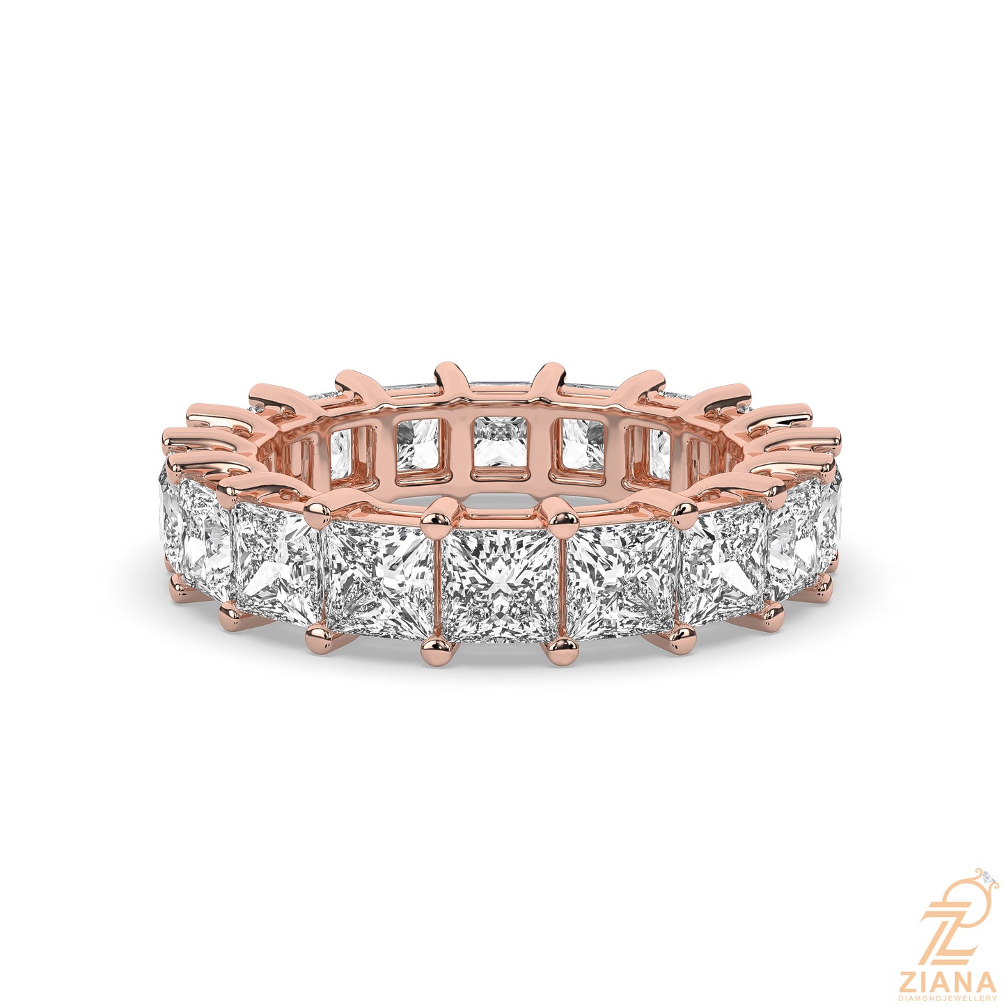 princess cut diamond eternity band ring