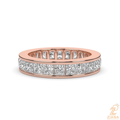 Princess Cut Diamond Channel Set Eternity Ring