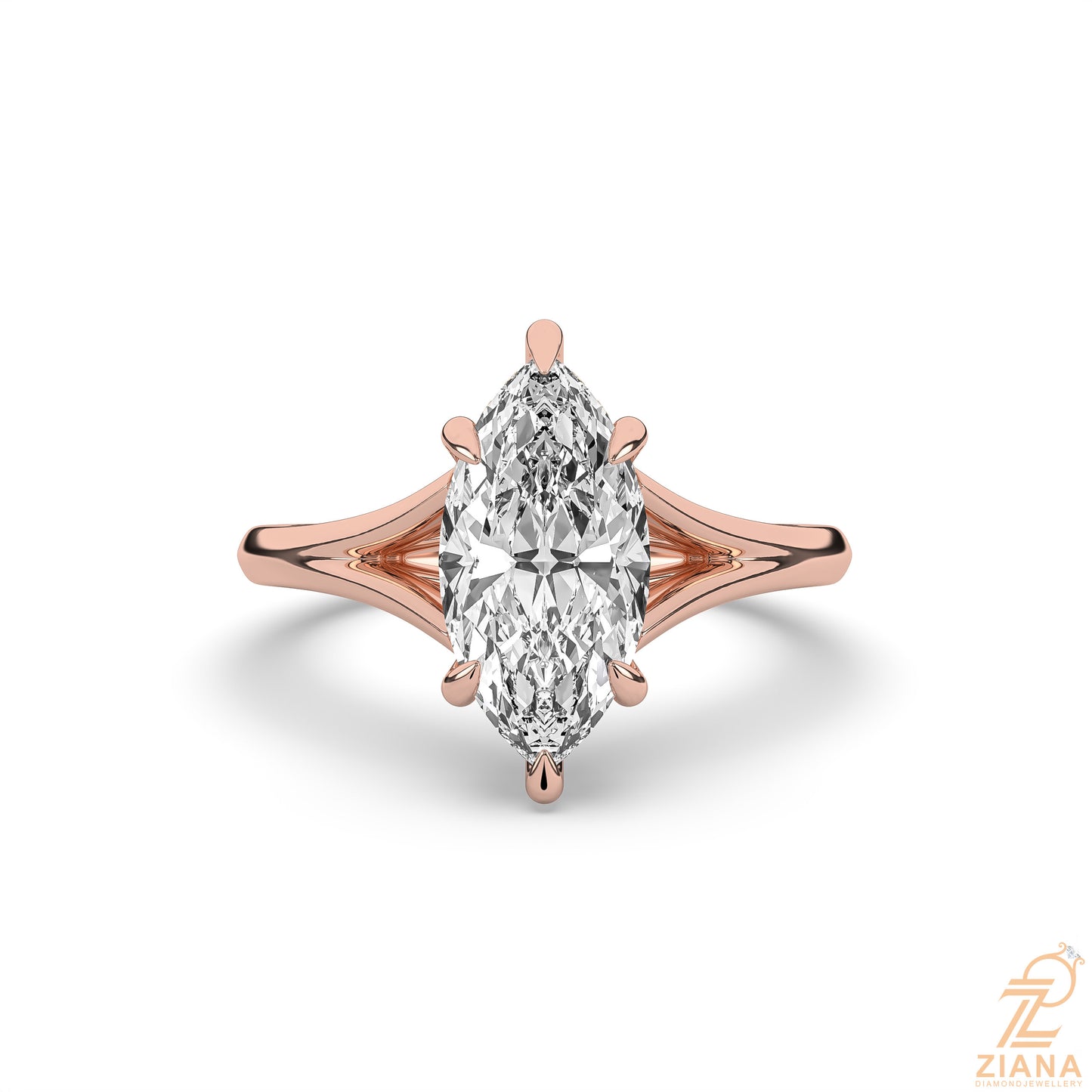 marquise solitaire diamond engagement ring