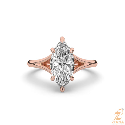 Marquise Solitaire Diamond Engagement Ring