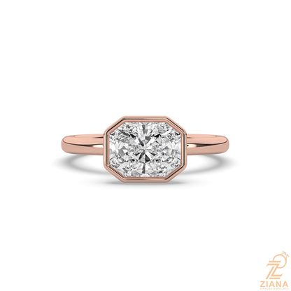Radiant Cut Bezel Set Solitaire Engagement Ring
