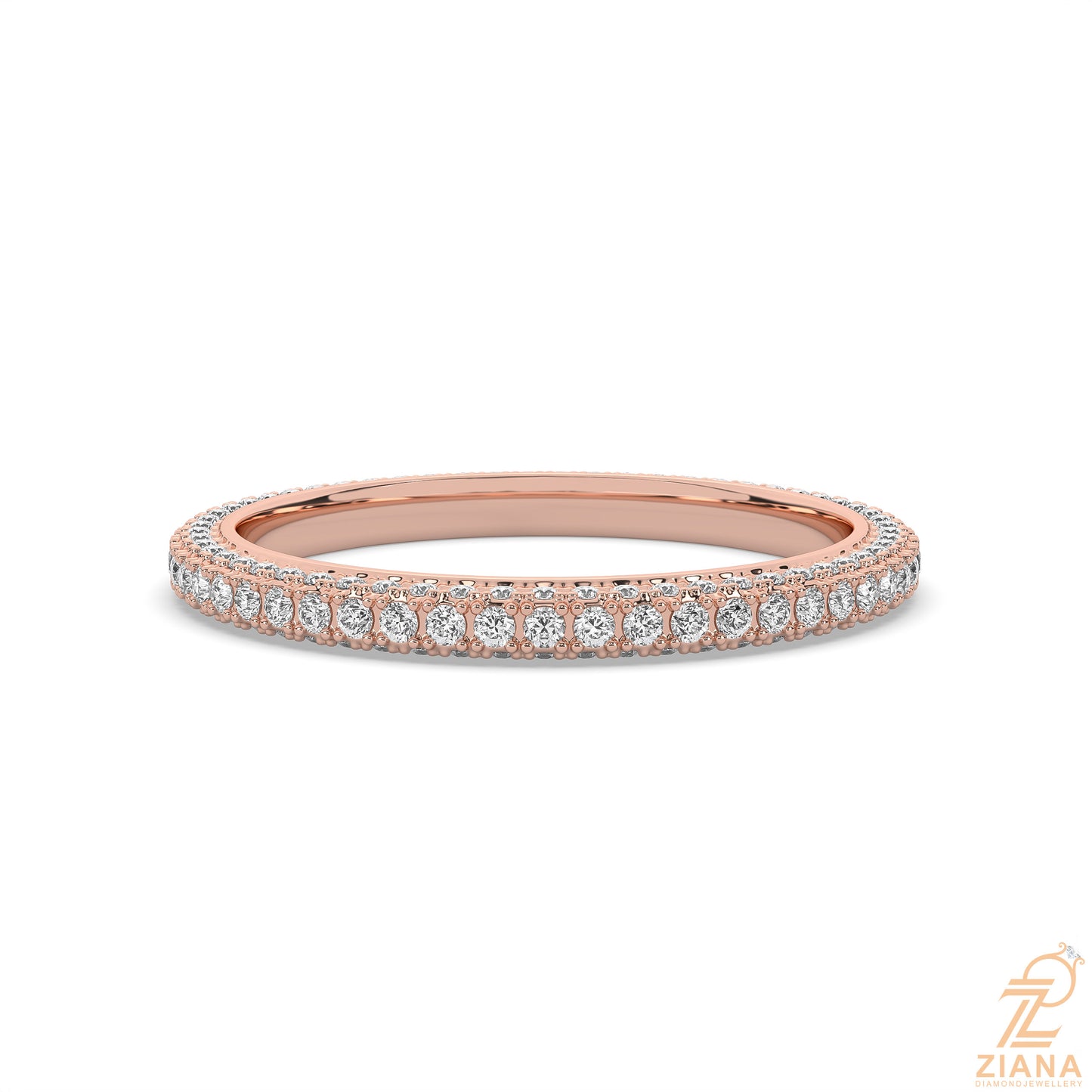 round diamond stack ring
