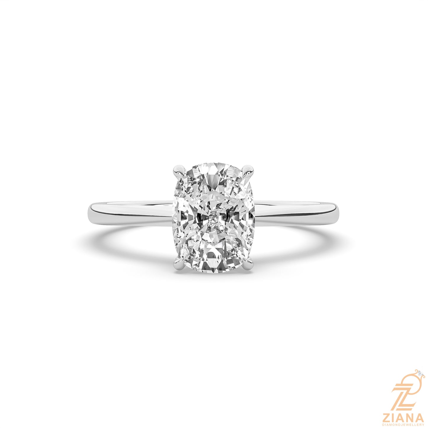 classic cushion cut solitaire engagement ring