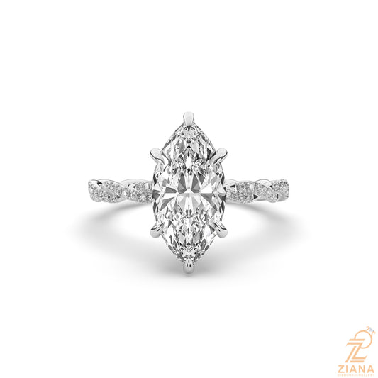 Twisted Marquise Diamond Engagement Ring