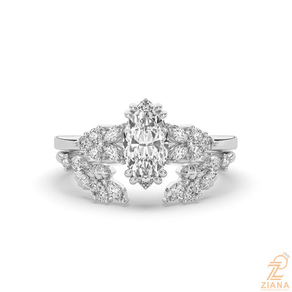 Marquise Diamond Engagement Ring Set