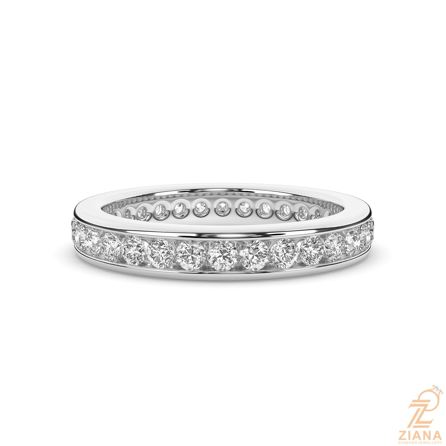 blue sapphire & diamond full eternity ring