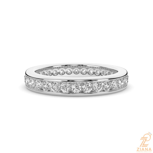 Blue Sapphire & Diamond Full Eternity Ring