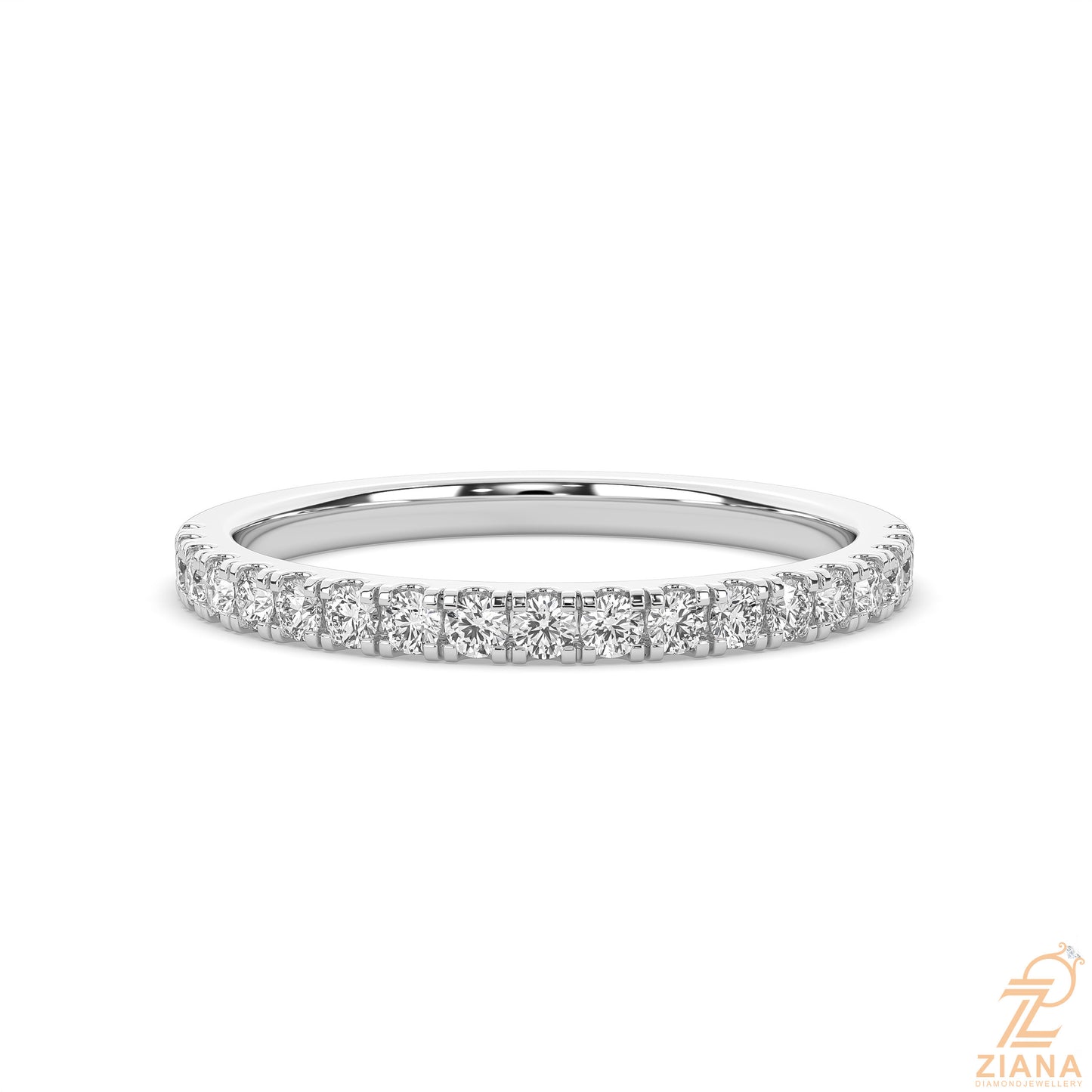 round cut diamond half eternity band