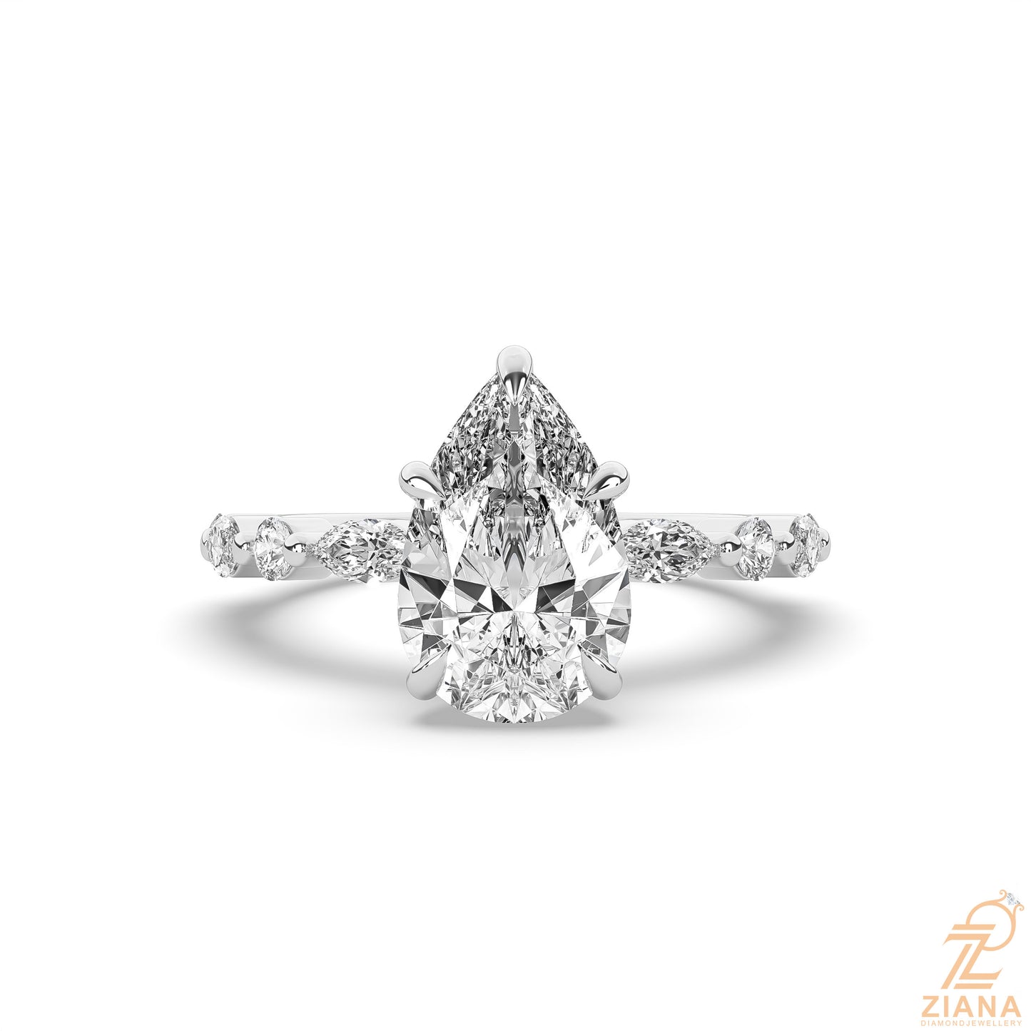 pear cut diamond engagement ring