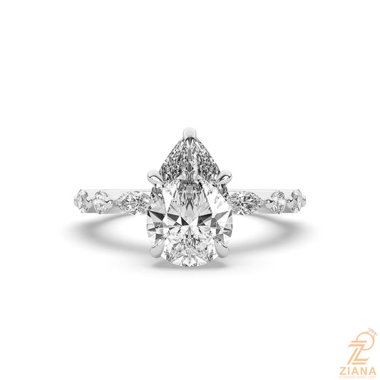 Pear Cut Diamond Engagement Ring