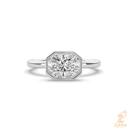 Radiant Cut Bezel Set Solitaire Engagement Ring