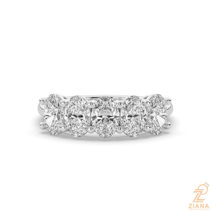 Diamond Engagement Ring with Pear Side Stones