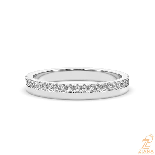 Round Cut Diamond Half Eternity Wedding Band