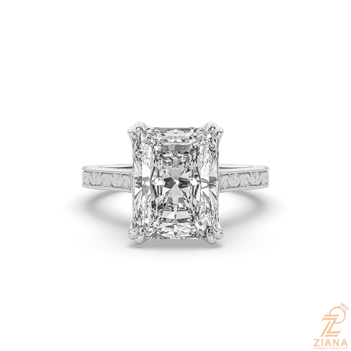 radiant cut solitaire engagement ring