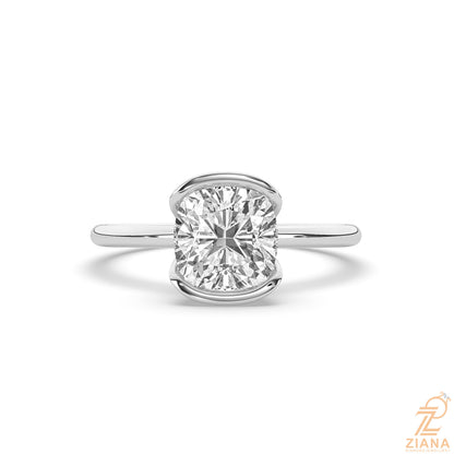 Cushion Cut Solitaire Diamond Engagement Ring