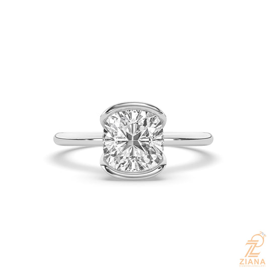 Cushion Cut Solitaire Diamond Engagement Ring