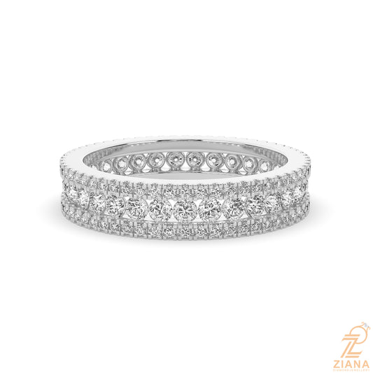 Multi Row Diamond Wedding Band