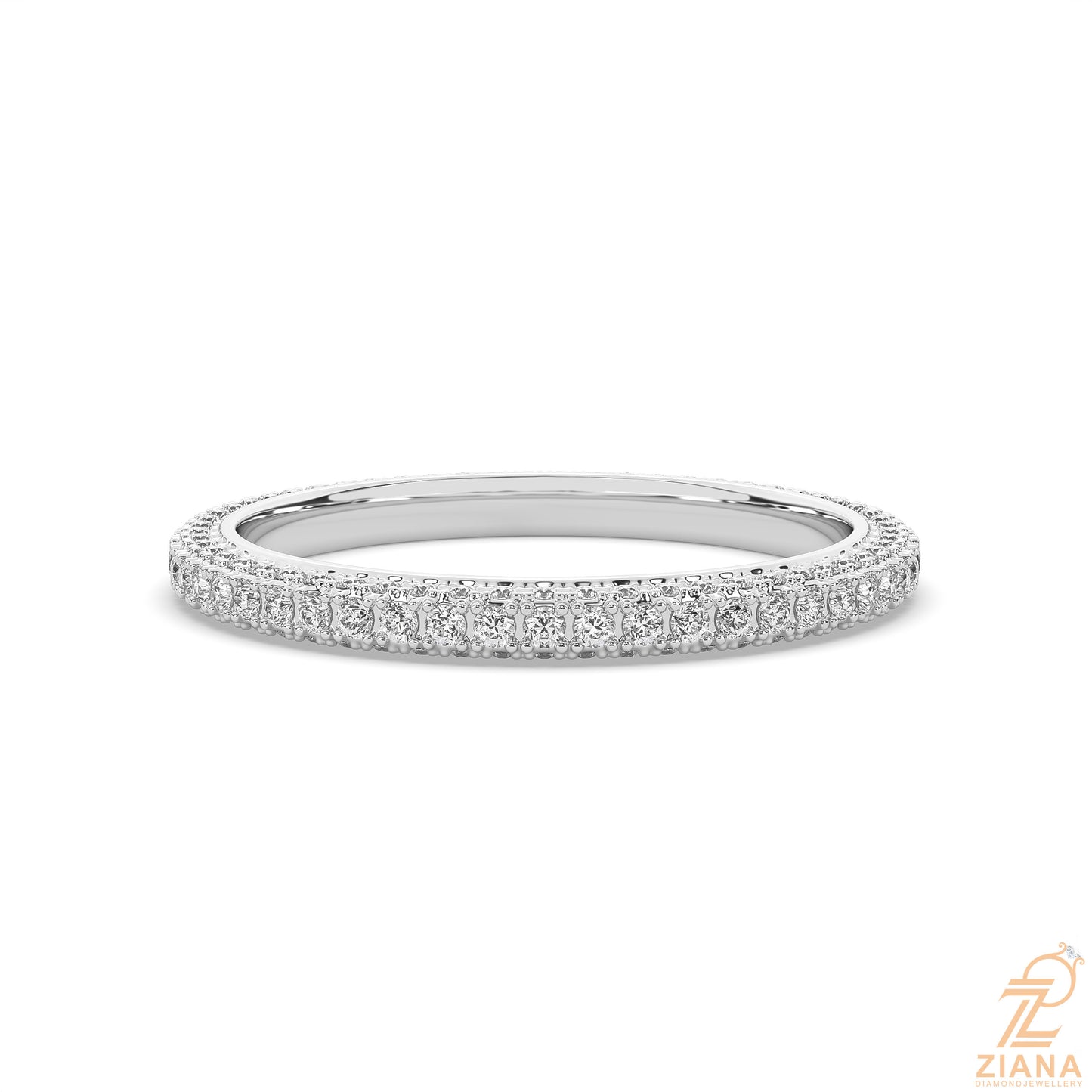 round diamond stack ring