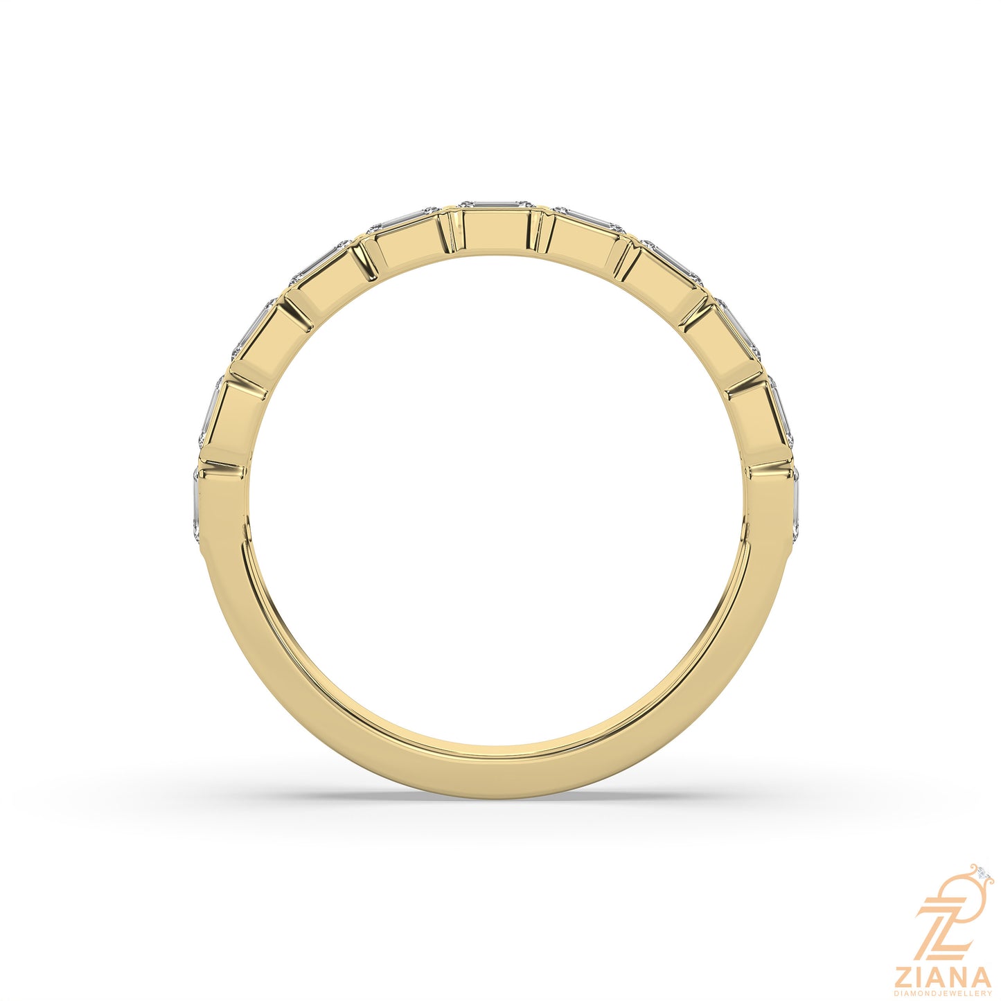 emerald diamond stackable ring