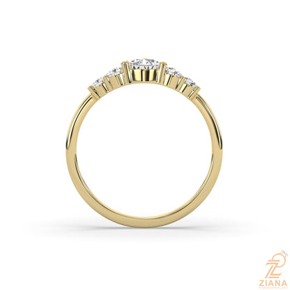 Five Stone Pear Diamond Engagement Ring