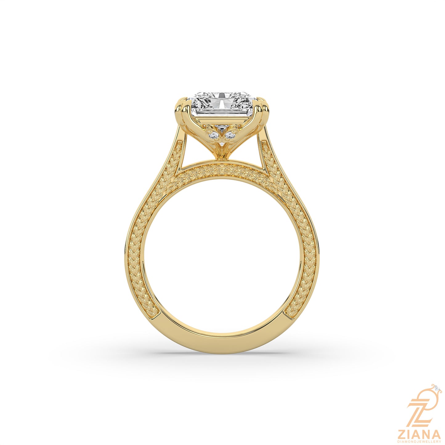 radiant cut solitaire engagement ring