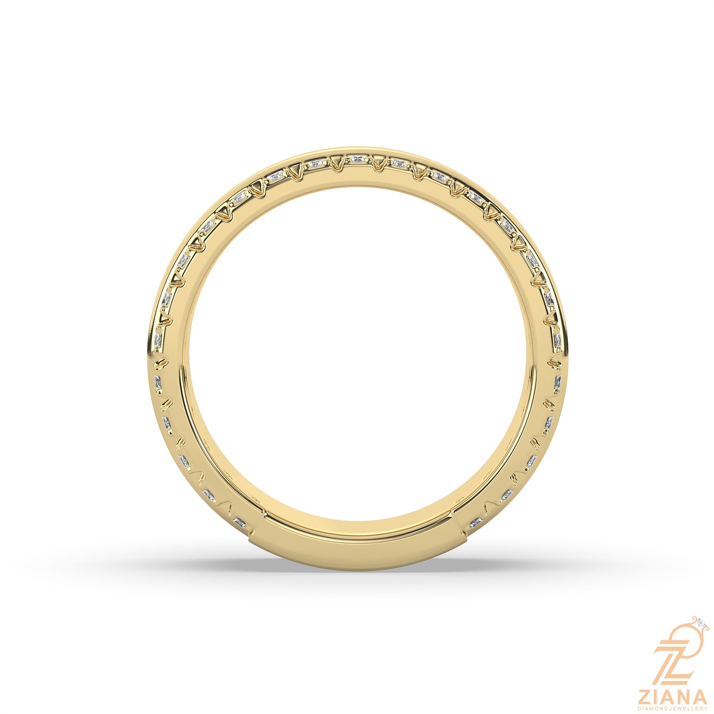 classic channel set diamond wedding band ring