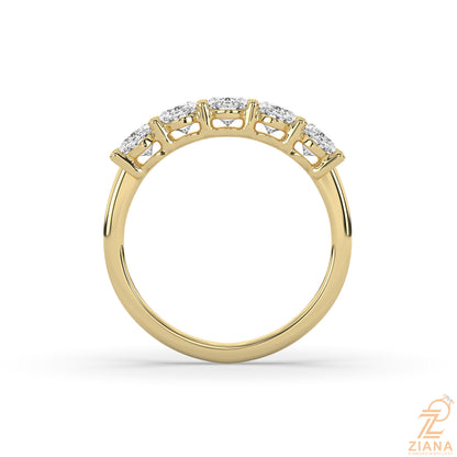Diamond Engagement Ring with Pear Side Stones