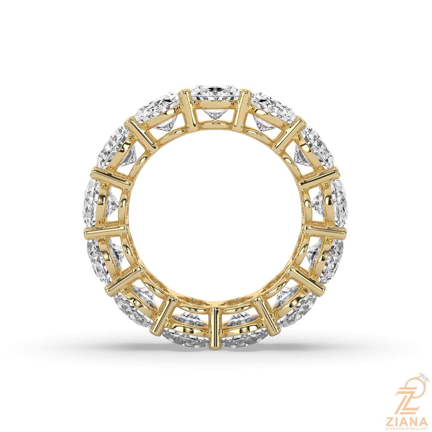 oval cut diamond eternity band ring